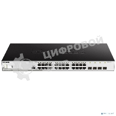 Коммутатор управляемый D-Link DGS-1210-28P/ME/B2A 2 уровня с 24 портами 10/100/1000Base-T и 4 портами 1000Base-X SFP (24 порта с поддержкой PoE 802.3af/802.3at (30 Вт), PoE-бюджет 193 Вт)