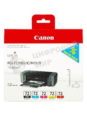 Картридж струйный CANON PGI-72 MBK/C/M/Y/R MULTIPACK (1640 стр. 13 мл) для CANON PRO-10