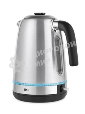 Электрочайник BQ KT1725SW стальной/черный, 1.7 л, 2200 Вт, скрытый нагревательный элемент