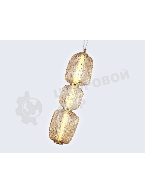 Подвесной светодиодный светильник Ambrella light LH30102 SB/TI бронза/янтарь 23W 3000K 140*140*1760