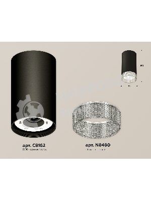 Светильник Ambrella Light XS8162010 SBK/CL черный песок/прозрачный GX53 (C8162, N8480)