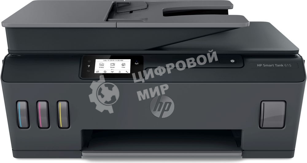 МФУ струйное HP Smart Tank 615 AiO (Y0F71A), A4, цветной, печ. до 22 стр/мин. (ч/б) до 16 стр/мин. (цвет), скан. до 5 стр/мин. (ч/б) 3 стр/мин. (цвет), 1200 x 1200 dpi (ч/б печать, скан.) 1200 x 4800 dpi (печать цвет), USB, Wi-Fi, BlueTooth, Air Print, Mopria