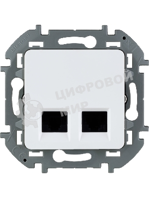 Двойная розетка RJ45 категория 6 UTP белый