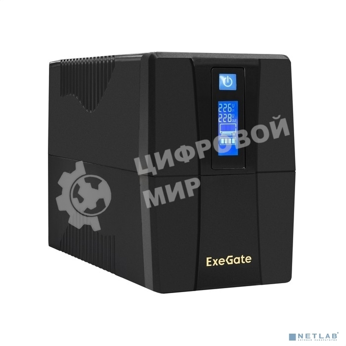 Источник бесперебойного питания ExeGate Power Smart ULB-1000.LCD.AVR.4C13 1000VA/550W, LCD, AVR, 4*C13, черный