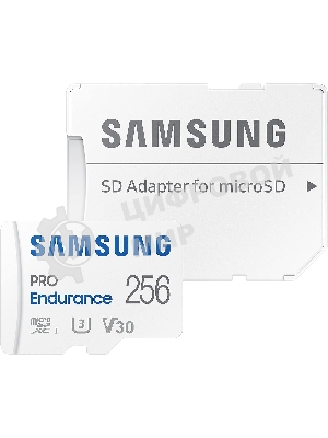 Флеш карта microSDXC 256Gb Samsung PRO ENDURANCE (40/100 Mb/s, adapter) (MB-MJ256KA/APC)