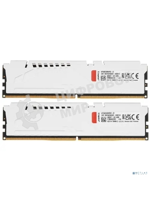 Оперативная память Kingston Fury Beast, DDR5, 32Gb (2x16 Gb), 5600 MHz, CL36, DIMM, радиатор, белый