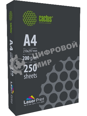 Бумага Cactus CS-LPA4200250 A4/200г/м2/250л./белый для лазерной печати