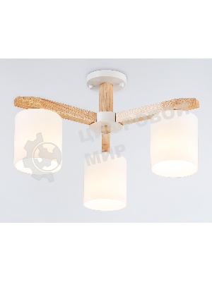 Светильник Ambrella light TR83112/3 WH/LW белый/светлое дерево E27/3 max 40W D580*320