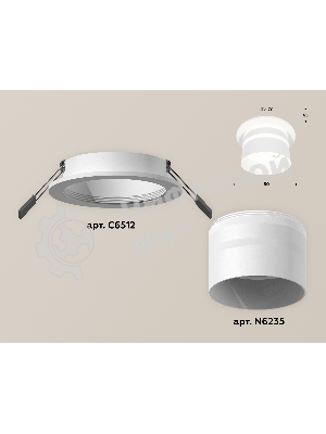 Комплект встраиваемого светильника Ambrella light XC6512062 SWH/FR белый песок/белый матовый MR16 GU5.3 (C6512, N6235)