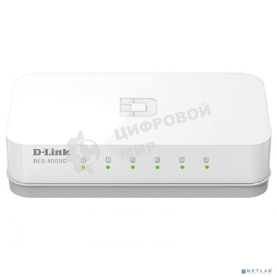 Коммутатор D-Link DES-1005C/B1A, 5-port UTP 10/100Mbps Auto-sensing, Stand-alone, Unmanaged Palm-top Fast Ethernet Switch
