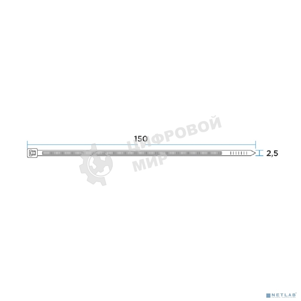 Хомут кабельный PROconnect 2.5х150 нейл. черный (уп. 100 шт)