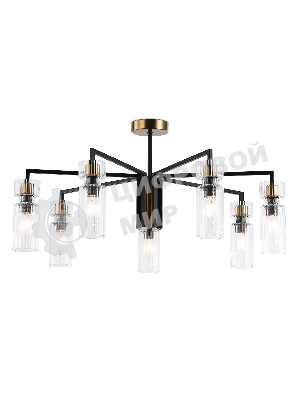 Люстра Ambrella light LH56115/7 BK/BS/CL черный/латунь/прозрачный E14*7 max 40W D705*350