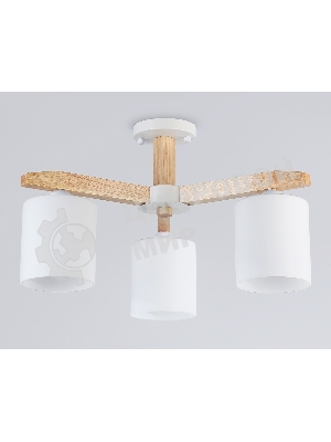 Светильник Ambrella light TR83112/3 WH/LW белый/светлое дерево E27/3 max 40W D580*320