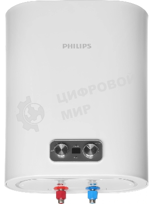 Водонагреватель электрический Philips YB AWH1615/51(30YB) белый, накопительный, 30 л, 2 кВт, настенный, вертикальный, плоский корпус, бак из нержавеющей стали, сухой ТЭН, механическое управление с LED-дисплеем