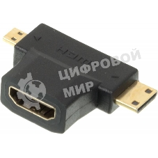 Переходник HDMI + Mini HDMI (Male) HDMImicro (m)/HDMI19 (f)