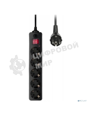 Сетевой фильтр Buro Сетевой фильтр, 5 розеток, 3 метра, черный