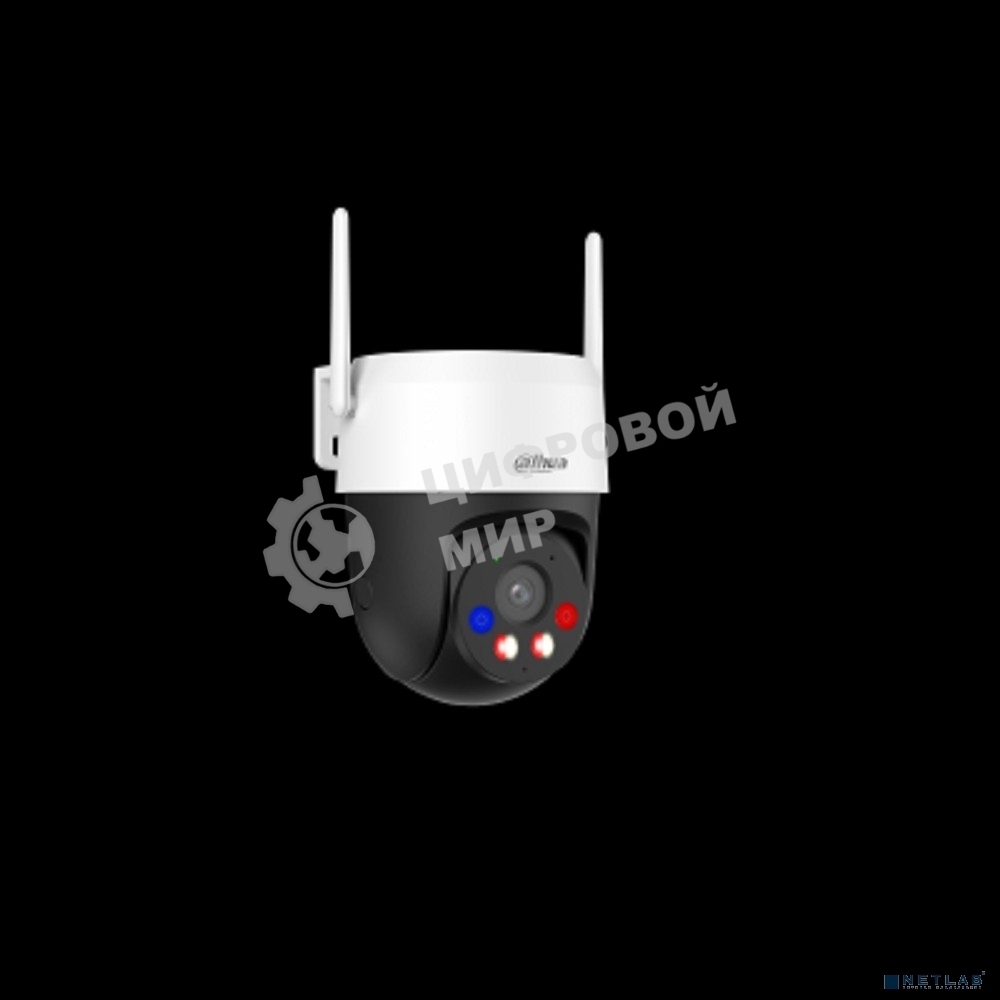 Мини-PT IP-видеокамера Dahua DH-P3AS-PV 4мм 3Мп; 1/2.8” CMOS; объектив 4мм; видеоаналитика; ИК 30м, Led 30м; сигнализация красно-синей подсветкой, IP66, Wi-Fi