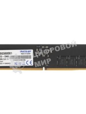 Оперативная память Patriot Signature Premium, DDR5, 16Gb (1x16 GB), 5600 MHz, CL46, DIMM, радиатор, черный