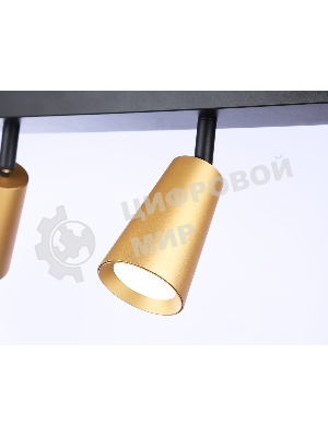 Накладной поворотный спот Ambrella light TA13151/3 BK/GD черный/золото GU10/3 max 12W 445*60*130