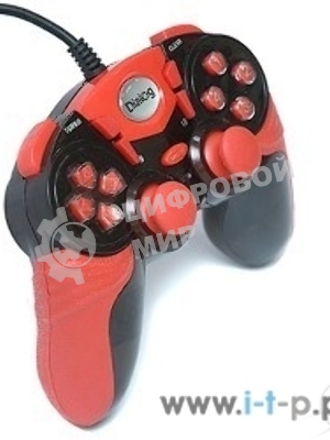 Геймпад Dialog Action GP-A15, черно-красный, вибрация, 12 кнопок, USB