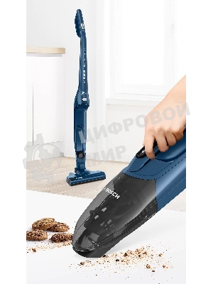 Пылесос вертикальный Bosch BCHF 2MX20 синий, питание от аккумулятора, 150 Вт, уборка сухая, пылесборник 0.4 л