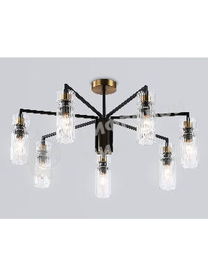 Люстра Ambrella light LH56115/7 BK/BS/CL черный/латунь/прозрачный E14*7 max 40W D705*350