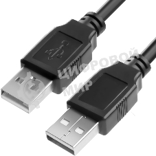 Кабель Greenconnect 1.5m USB 2.0, AM/AM, черный, 28/28 AWG, экран, армированный, морозостойкий, GCR-UM2M-BB2S-1.5m GreenconnectКабель 1.5m USB 2.0, AM/AM, черный, 28/28 AWG, экран, армированный, морозостойкий, GCR-UM2M-BB2S-1.5m