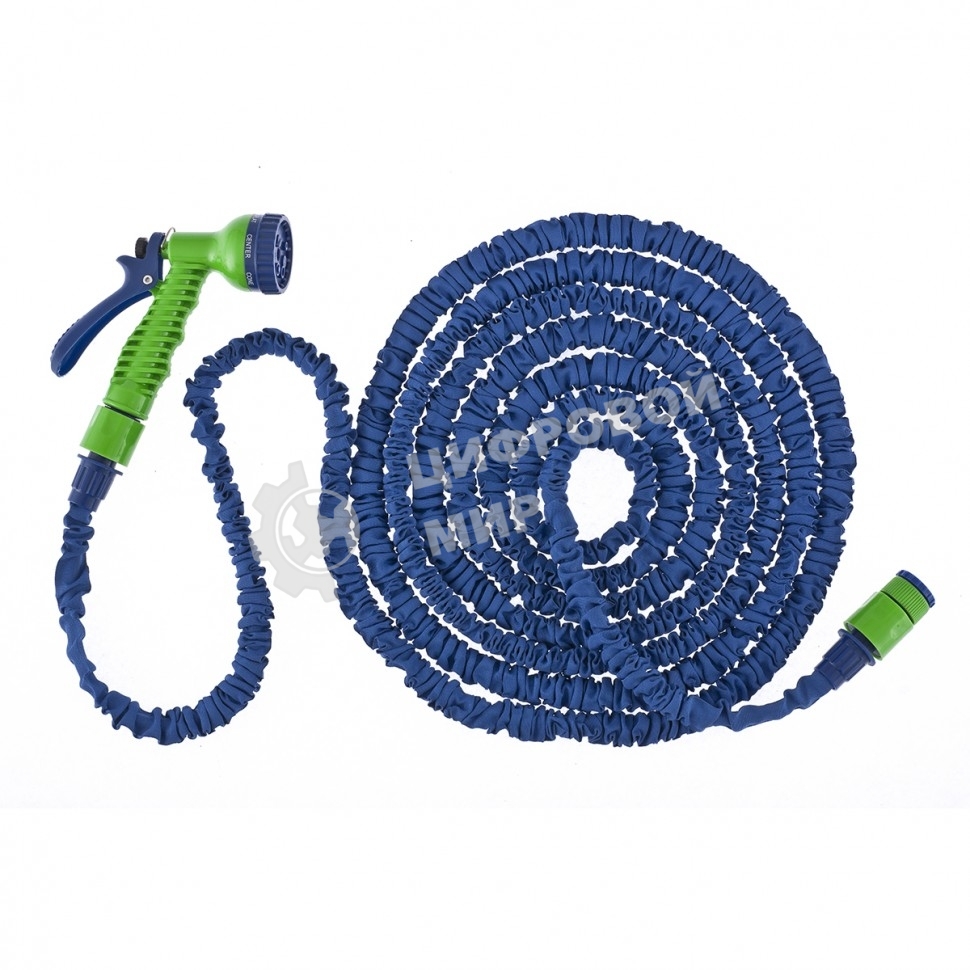 Набор Сибртех поливочный, растягивающийся шланг 15м, 7-реж пистолет, соед., адаптер