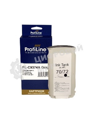Картридж струйный ProfiLine PL-C9374A (№72) для HP DesignJet T1120ps/T1200/T2300/T1100 MFP Gray
