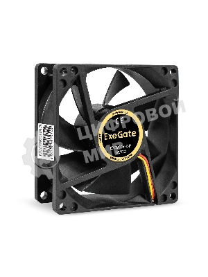 Вентилятор для корпуса ExeGate EX08025H3P черный, 80 мм, 2000 об/мин, 19 дБ, 3 pin