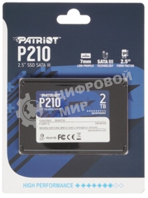 Накопитель SSD Patriot P210, 2Tb, SATA III, 2.5