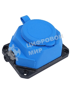 Колодка AY-KA ОУ 1-ая каучук с/з 16A IP44 синий (5510003)