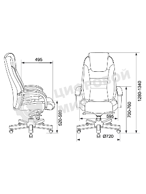Кресло Бюрократ T-9923WALNUT/BLACK черный, кожа