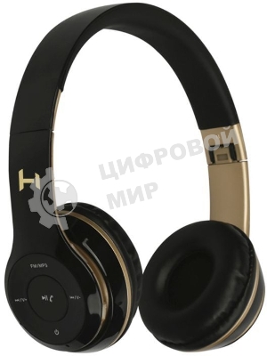 Беспроводные/проводные наушники Harper HB-213 черный/золотой, накладные, Bluetooth + проводной, до 5 ч