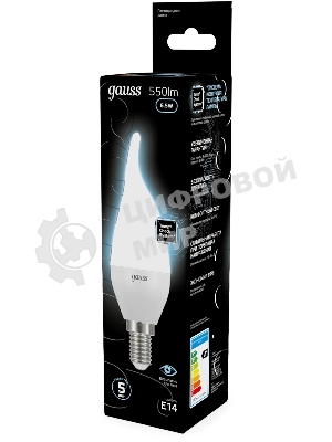 Лампа светодиодная Gauss Tailed 6.5Вт свеча 4100К белый E14 550лм 150-265В