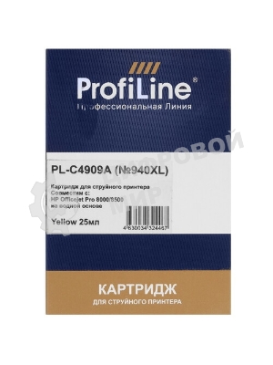 Картридж струйный ProfiLine PL-C4909A №940XL для принтеров HP Officejet Pro 8000/8500 Yellow пигмент