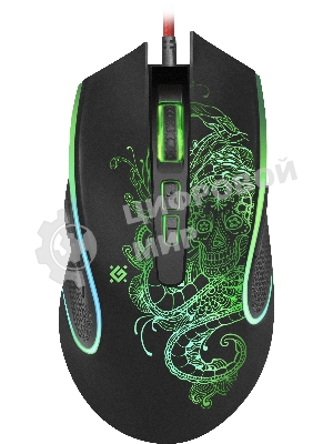 Мышь проводная Defender Venom GM-640L черный, 3200 dpi, USB, кнопки - 8