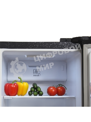 Холодильник Hyundai CS5003F черное стекло двухкамерный 331/165л морозилка сбоку, No Frost, Side by Side