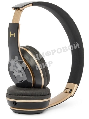 Беспроводные/проводные наушники Harper HB-213 черный/золотой, накладные, Bluetooth + проводной, до 5 ч