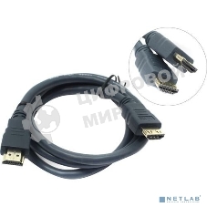 Кабель HDMI CP-HM-HM-1M Wize,1 м, v.2.0, K-Lock, soft cable, 19M/19M, позол.разъемы, экран, темно-серый, пакет