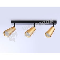 Накладной поворотный спот Ambrella light TA13151/3 BK/GD черный/золото GU10/3 max 12W 445*60*130