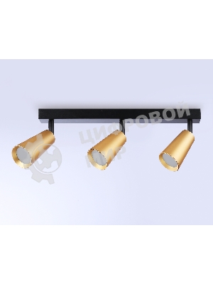 Накладной поворотный спот Ambrella light TA13151/3 BK/GD черный/золото GU10/3 max 12W 445*60*130