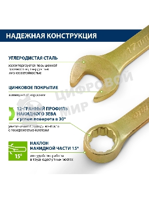 Набор ключей Сибртех комбинированных 6-22 мм. 12 шт.