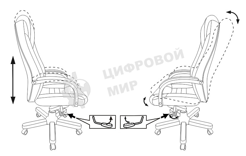Кресло руководителя Бюрократ T-9923WALNUT/BLACK черный, кожа, крестовина дерево
