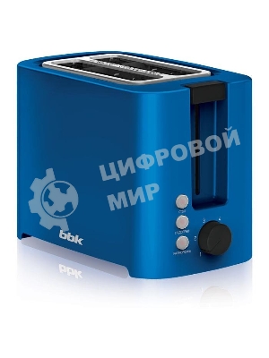 Тостер BBK TR81M синий, 800 Вт, 2 слота
