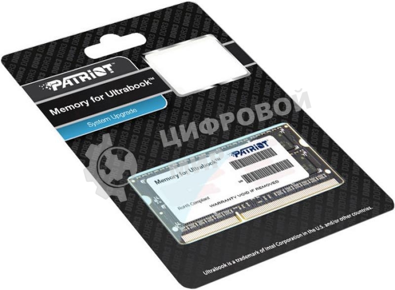Оперативная память Patriot, DDR3, 8GB (1x8 GB), 1600 MHz, CL11, SO-DIMM