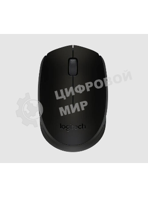 Мышь беспроводная Logitech B170 черный, 1000 dpi, радиоканал, USB, кнопки - 3