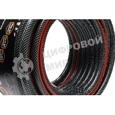 Шланг поливочный ПВХ усиленный премиум пищевой трехслойн. армир. 1/2 25м черный/красный Вихрь 73/7/2/10