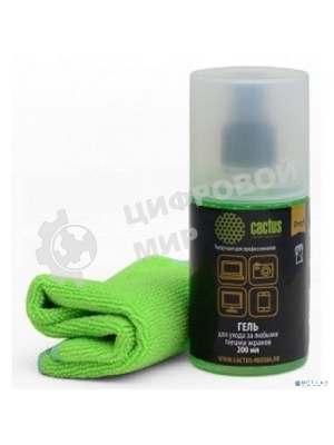 Чистящий набор (салфетки + гель) Cactus CS-S3004BL для экранов и оптики блистер 1 шт 25х25 см 200 мл