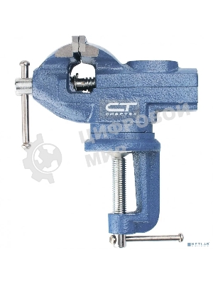 Тиски Сибртех слесарные настольные поворотные ширина рабочихгубок 65мм наковальня